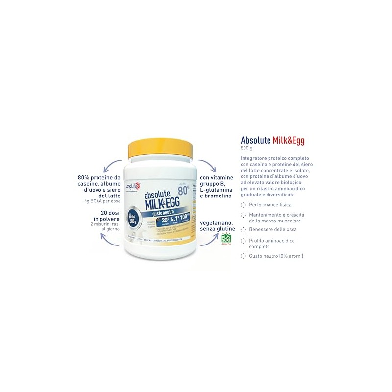 LongLife® Absolute Milk&Egg | 80% proteine di latte e uovo