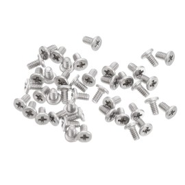 uxcell M1.2-0.25 x 2mm 50Pcs Flat Round Head Screws 304 Stainless Steel Phillips Drive Machine Screws Hardware Fastener for Furniture Connection