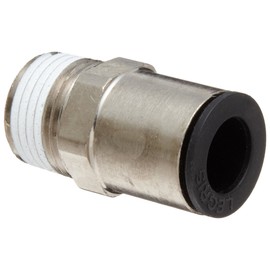 Legris 3175 08 14 Nickel-Plated Brass Push-to-Connect Fitting, Inline Connector, 5/16" or 8 mm Tube OD x 1/4" NPT Male