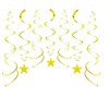 Party Star Swirl Decorations, Gold Foil Ceiling Hanging Swirl Decorations