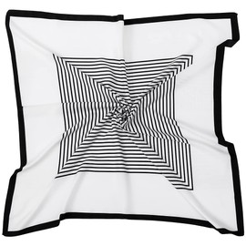 JN&LULU Women's satin square silk like scarf Fashion pattern large hair scarf wrap headscarf 35" x 35" (Checkered White)