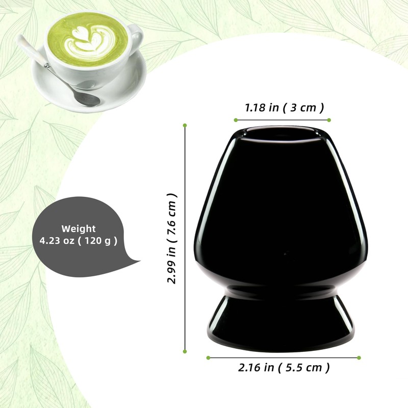 ECOLEMON Large Opening Matcha Whisk Holder for Shin Chasen, Black