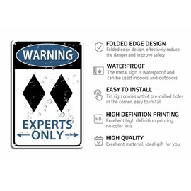 Ski Metal Signs Experts Only Tin Sign Home Wall Decor For Kitchen Bar Pub Room Garage 8x12 Inch