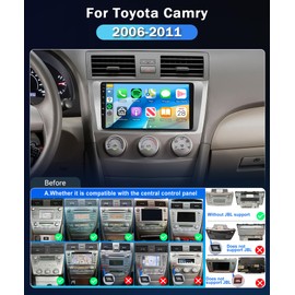 2+64G for Toyota Camry 2006 2007 2008 2009 2010 2011 Android Car Radio Stereo, Wireless Carplay Android Auto 9" Touch Screen Bluetooth Car Audio Receiver GPS WiFi Backup Camera FM/RDS SWC for Camry