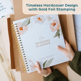 Comprehensive Wedding Planner Book and Organizer for the Bride - Linen Wedding Planning Book, Engagement Gifts for Women, Bride To Be Gifts, Wedding Notebook, Wedding Planner for Bride (Eucalyptus)