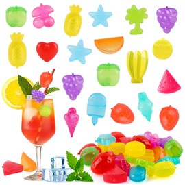 Reusable Ice Cube Tray, SilverChry Fruit Ice Cubes, Plastic, Reusable Ice Cubes, Animal Mould, Ice Cube Tray for Party Drinks, Ice Compresses on the Face (Fruit)