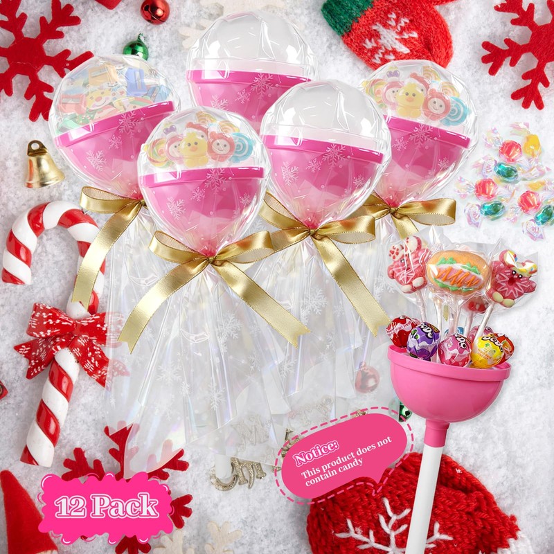 LILIDASO Empty Giant Plastic Lollipop Container,12 PCS Party Favor Container,