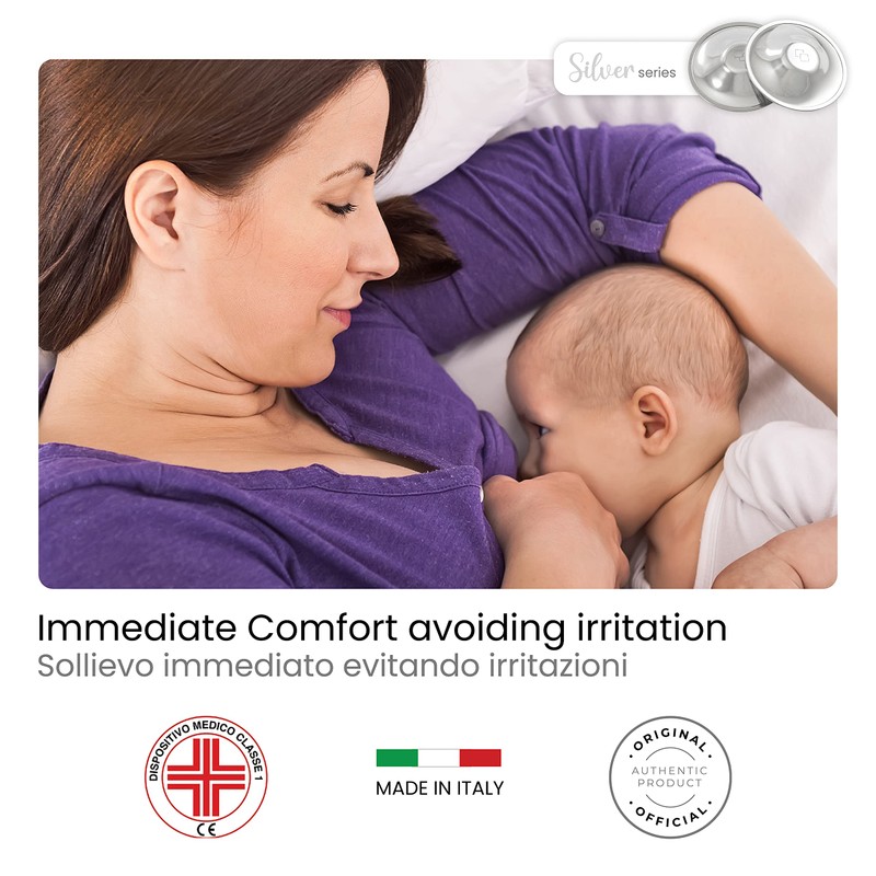 COVERbasics SilverCups Silver Nursing Cap Protects and Soothes Sore and