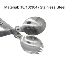 Pinenjoy 6Pcs Folding Spoon Fork Spork Set, 18/10(304) Stainless Steel Portable Camping Utensil for Thermos Outdoor Activities