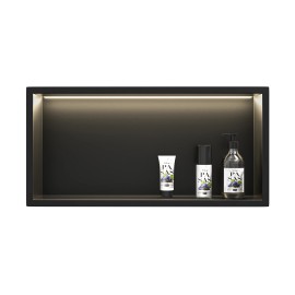 NEODRAIN Matte Black 12x24" LED Wall Niche IPX65 Waterproof Rated FCC Certified Ready to Ship From USAColor: Matte Black