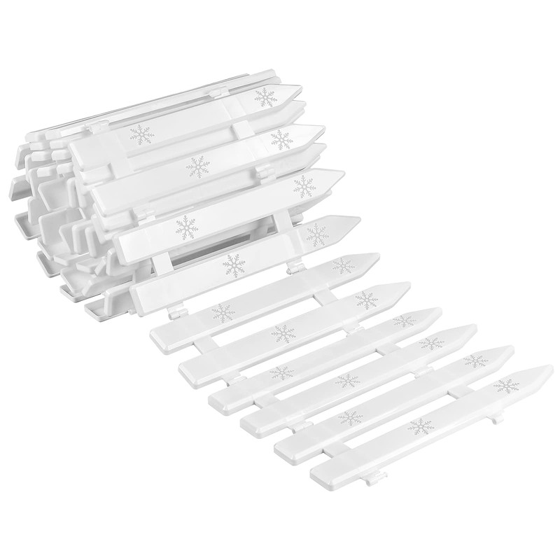 URATOT 30 Pieces Christmas Tree Thick White Plastic Picket Fence