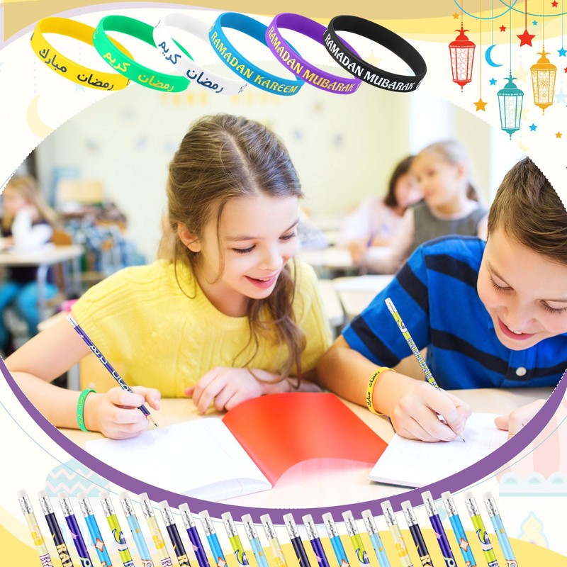 Feifeiya 96 Pcs Ramadan Eid Mubarak Gifts, Eid Pencils Ramadan