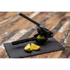 Buddy´s Bar - Lime Squeezer, High Quality Aluminium Squeezer, Lemon Squeezer, Food Safe and Dishwasher Safe, 21 cm Long for Optimum Pressure Power, Black