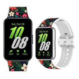 LIKLNAPQ Compatible with Galaxy Fit3 Band for Women&Men, Soft Silicone Replacement Straps Adjustable Sport Wristbands for Galaxy Fit 3 SM-R390 Smartwatch(Colorful Bright Floral)