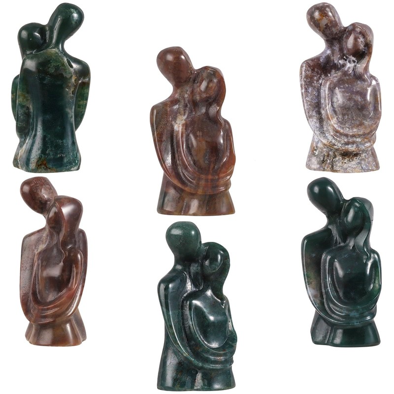 KYEYGWO Hugging Couple Statue Crystal Lover Figurine Abstract Love Sculptures