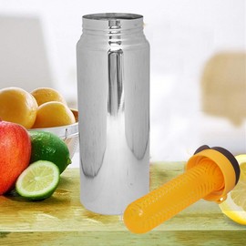 Kuber Industries Stainless Steel Fruit Infuser Water Bottle 1 LTR (Silver)-CTKTC14051