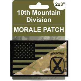 Subdued 10th Mountain Division Morale Patch | 10th MTN Patch |USA Flag| 10th Mountain Flag |Tactical Morale Patch | Military Patch by RedhaededTshirts | Backpacks, Hat Patch, Plate Carrier, Vest