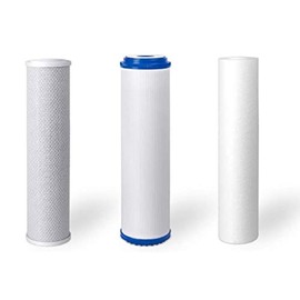 3 Replacement Reverse Osmosis Water Filters 2.5" x 9.75" : Sediment, KDF 55 / GAC, Carbon Block