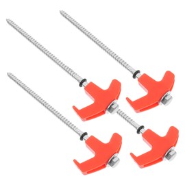 FUNOMOCYA Tent Stakes Heavy Duty 4 Pack 8x200mm Ground Anchors for Sheds Camping Tent Windproof Metal Ground Stakes