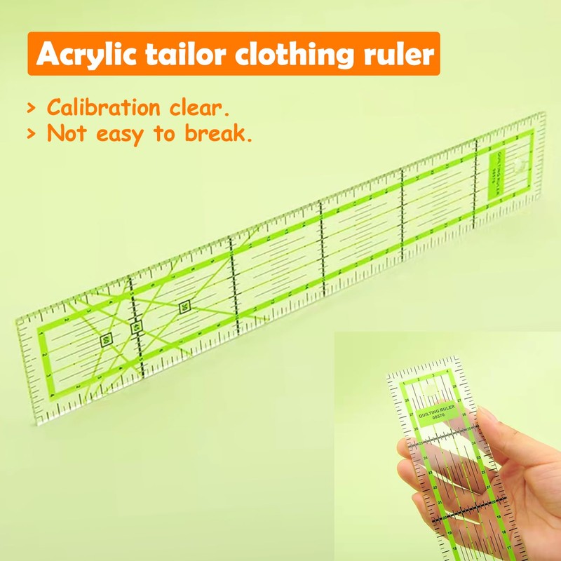 iTYOOS 2 Pcs 30 x 5 cm Acrylic Measuring Ruler,