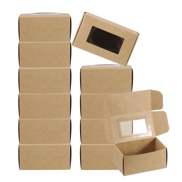 PATIKIL 4"x2.5"x2" Paper Soap Box with Window, 30 Pack Homemade