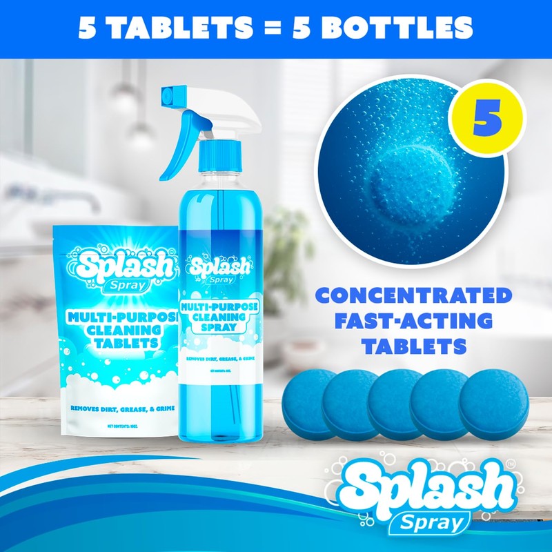 Splash Spray Multi-Purpose Cleaning Tablets - 5x Cleaning Tablets and