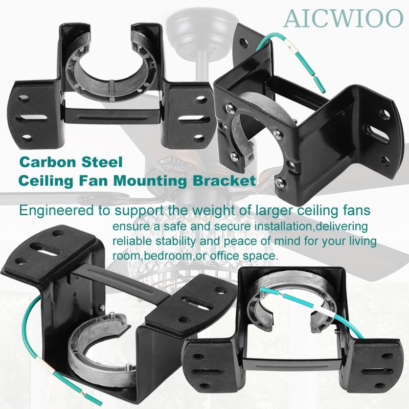 Ceiling Fan Mounting Bracket,AICWIOO Carbon Steel Sloped Cathedral Ceiling Canopy
