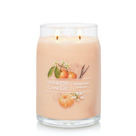 Yankee Candle Tangerine & Vanilla Scented, Signature 20oz Large Jar 2-Wick Candle, Over 60 Hours of Burn Time