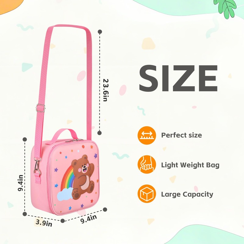 HAWEEK Lunch Bag With Adjustable Shoulder Strap, Insulated Lunch Bag