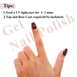 Imtiti Gel Nail Polish, Chocolate Brown Gel Polish Soak Off LED U V Deep Brown Nail Gel Polish DIY Nail Art Starter Manicure Salon Gel Nail Kit for Women Girls 10ML