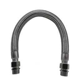 Industrial Grade Compressor Jumper Hose, 3/4" NPT Male x 20" Length, 750°F，450 PSI，Both Sides Fittings Rotate Freely，Flexible Whole body Stainless Steel Metal Hose