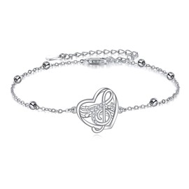 VONALA Music Note Bracelet For Women Sterling Silver Musical Note Heart Charm Bracelet Treble Clef Charm Music Note Jewelry Gift For Music Lover Women