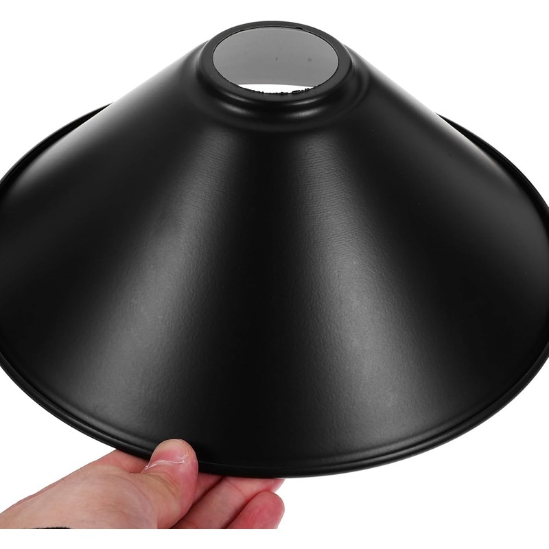 DCVOLTAGE 2 Pack Modern Ceiling Lamp Shade Black Metal Cone