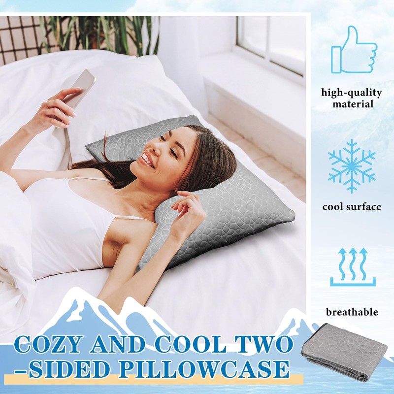 Hahafelt Cooling Sleeper Side Pillowcase (Only Pillowcase) Cool Two-Sided Design