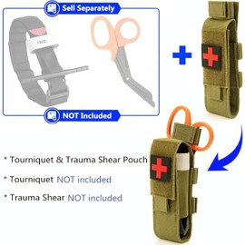 Ceeyoll Tourniquet Holder, Tourniquet Holster, Tourniquet Pouch Scissor Bag, Portable Military Bag, Medical Bag, for Outdoor Sports, Hiking, Mountaineering and Camping (Khaki)