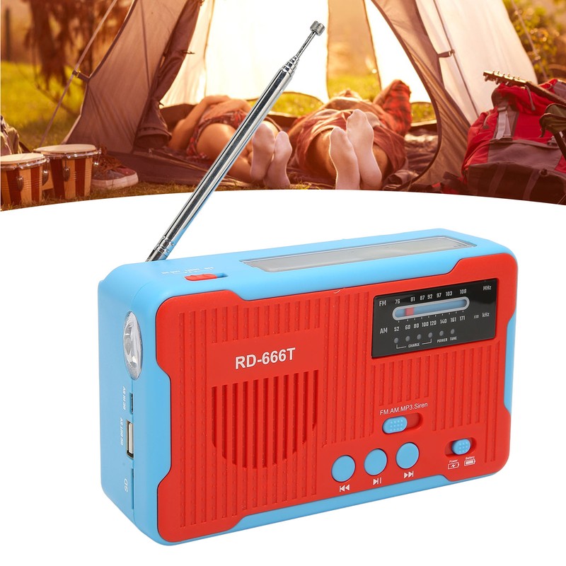 Emergency Radio Solar Powered Hand Crank AM FM Multifunction Portable