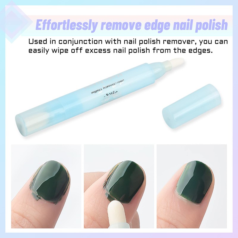 Dokeno 3 Stück Nagellack Korrekturstift Nachfüllbar mit Baumwollköpfen Auffüllbare Nagellackentferner