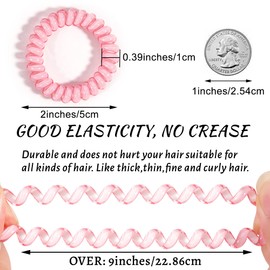 DED Spiral Hair Ties, 24 Pcs No Crease Hair Ties, Colorful Ponytail Holders Hair Accessories for Women Girls-Crystal Candy Colors