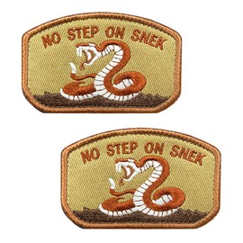 2 PCS No Step On Snek Patch Funny Tactical Emblem Embroidered Hook and Loop Applique Badge Patch for Hat,Bag,Biker,Uniforms,Pouch,Vest,Clothes,Backpack,Jacket,Jeans,Armband