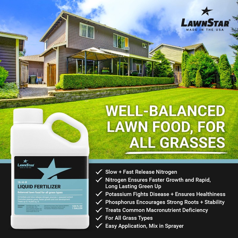 Balanced 16-4-8 Nutrient Liquid Fertilizer (1 Gallon) - Premium Lawn