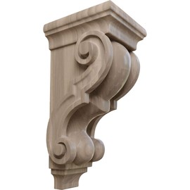 Ekena Millwork CORW05X05X10TRWA Medium Traditional Wood Corbels, 4 1/2"W x 5"D x 10"H, Walnut