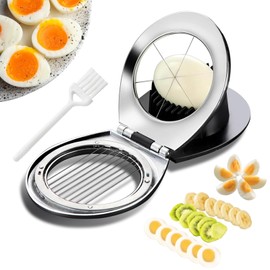 Quorumsg Tagliauova in Acciaio Inox, 2-in-1 Taglia Uovo Sode, Taglia Uovo Professionale per Egg, Tagliauova Lavabile in Lavastoviglie per Tagliare Egg, Banana, Fragola, Kiwi, Frutta