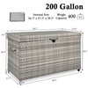 THINK 30 200 Gallon Wicker Deck Box with Wheels, All-Weather