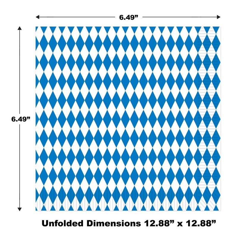 Beistle 58118 Luncheon Napkins, 2-Ply, 16 per Package, Blue/White