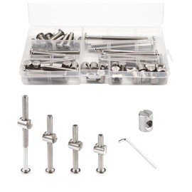 20 Set Crib Screws Baby Bed Crib Screws Hardware Replacement Kit-M6x20mm/40mm/60mm/80mm Bunk Bed Bolts Hex Socket Cap Screws Bolt with Barrel Nuts/Wrenches for Beds Furniture Headboards