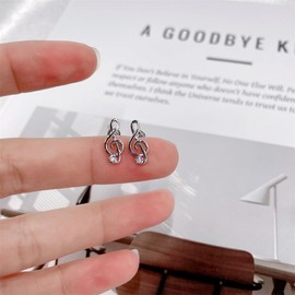 20g Music Note CZ Flat Screw Back Tiny Small Stud Earrings for Women Men Stainless Steel Cartilage Tragus Cute Simple Little Studs Hypoallergenic Sleeper Piercing Post Fashion Jewelry
