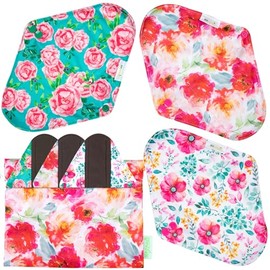 wegreeco- Compresas menstruales de tela Wegreeco - Compresas suaves y lavables para mujer - Protectores diarios reutilizables para mujer - Paquete de 6 con 1 mini bolsa impermeable de tela (Mediana, P