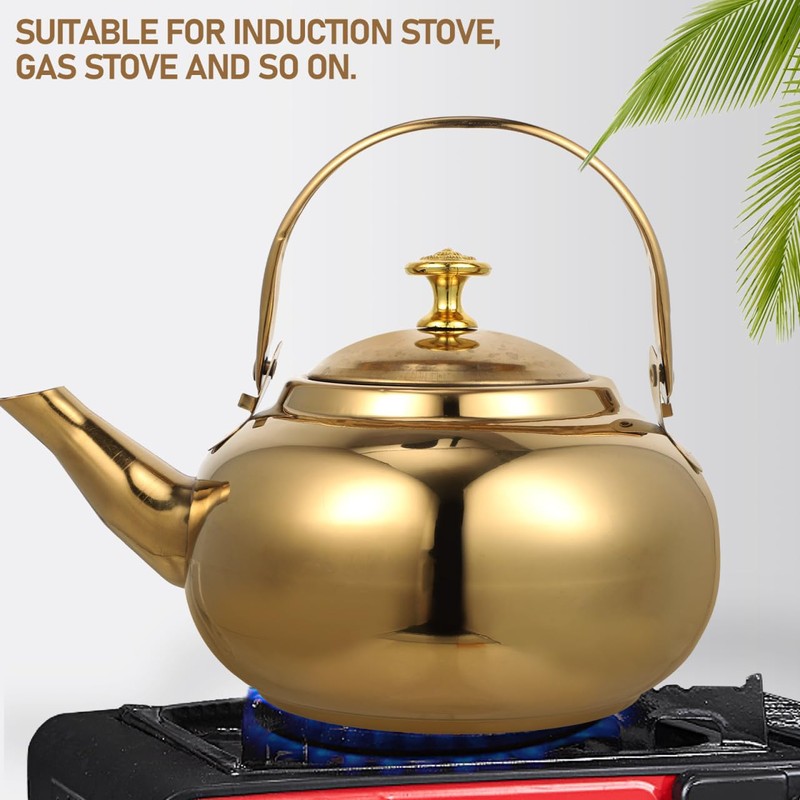 Cabilock Tea Kettle Kettle Induction Stainless Steel Kettle Gold Whistling
