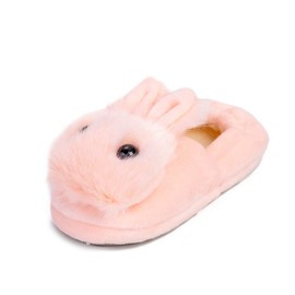 Enteer Baby Girls' Rabbit Slipper Rubber Sole Pink US 11-12