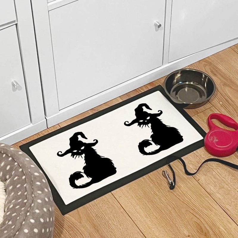 'Witch Cat Silhouette' Pet Feeding Mat (PM00014793)